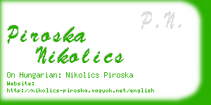 piroska nikolics business card